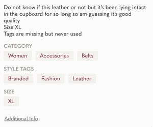 Chemistry Waist belt XL