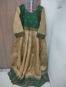 Elegant Green and Gold Ethnic Gown
