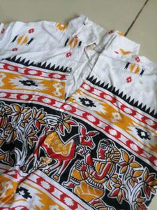 Boho Folk Art Print Tunic Top
