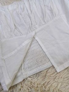 White Puff Sleeve Square Neck Top