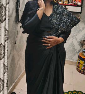 Stunning Black Embellished Saree