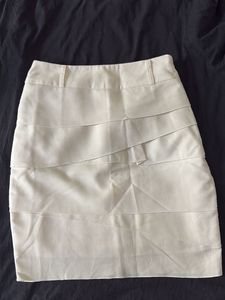 Cream Tiered Mini Skirt