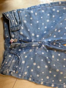 flower printed jeans