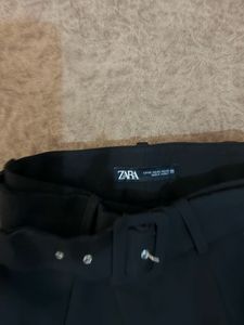 Zara Belted Black Trouser