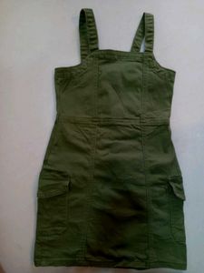 Green Cargo Pinafore Dress/ Top