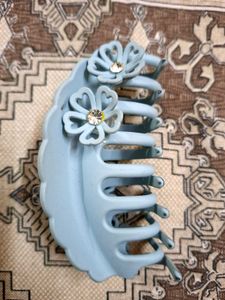 Blue Flower Hair Claw Clip