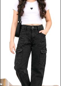 Kids Cargo Mom Fit Jeans