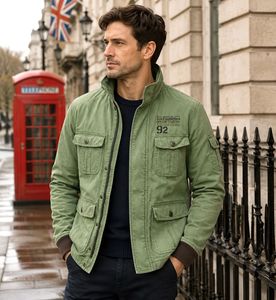 Spykar Men's Olive Green Military Style Jacket