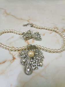 Beautiful White Pear Fairy Necklace Set