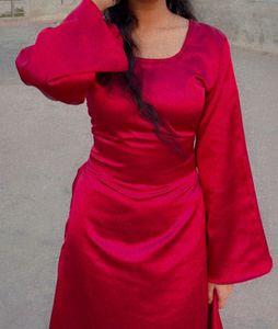 Elegant Red Satin Gown