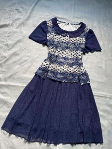 Blue Lace Detail Dress