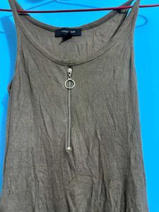 Basic Dark Green Sleeveless Bodysuit