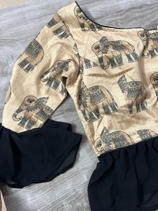 Designer Elephant Print Blouse