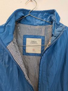 Blue Quilted Zip-Up Jacket