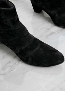 Black Velvet Ankle Boots