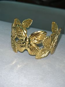Gold Tone Flower Bracelet &amp; Ring Set