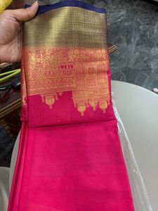Elegant Pink Silk Saree