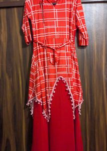 Cute Red Plaid women's Dress