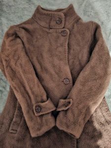 brown peacoat