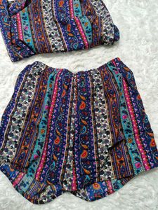 Boho Print Romper with Shorts