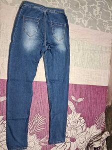 High-Waisted Button-Up Blue Jeans