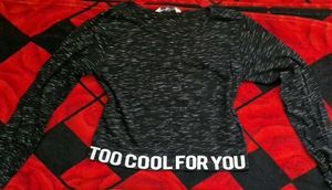 Black Marled Knit "Too Cool For You" Top