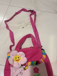 Cute Pink Plush Kids Handbag