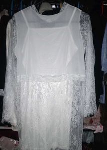 Elegant White Lace robe set