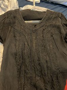 Black Embroidered Kurta
