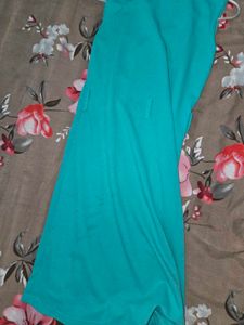 Teal Pleated Sleeveless Dress
