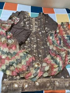 Banarsi silk stitched kurta set