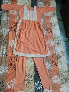 Peach Kurta Set with Pants