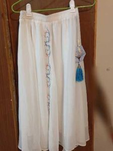 White Ethnic Embroidered Skirt
