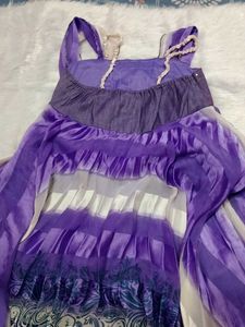 Purple Ombre Gown with Floral Applique