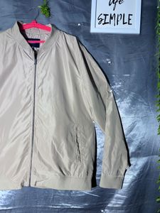 Men's Beige Bomber Jacket