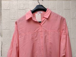 Korean Pintrest Balenciaga Chic Pink Button-Up Blo