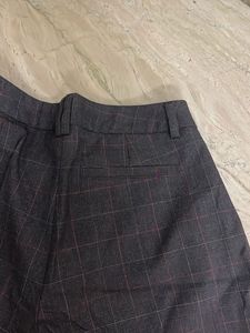 Classic Plaid Wide Leg Trousers