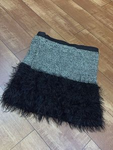 classy black and silver fur skirt