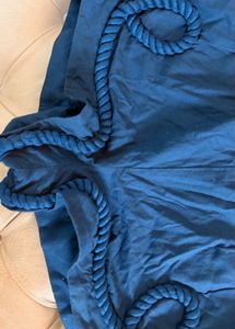 Navy Blue Rope Trim Shorts