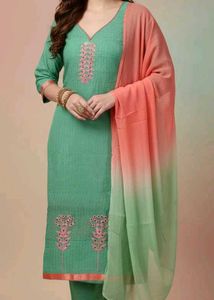 Elegant Teal Embroidered Kurta Set