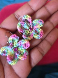 Handmade Crochet Flower Earrings