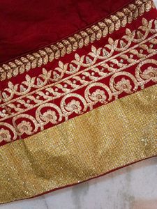 Royal Elegance: Maroon Lahenga Skirt FREE NECKLACE