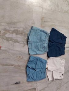 Bundle of 4 Denim &amp; Cotton Shorts