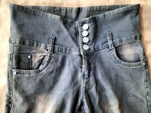 High Waisted Skinny Blue Jeans