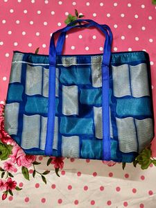 Unique Blue Patterned Tote Bag