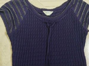 Violet colour Knit Top with Silver Accents