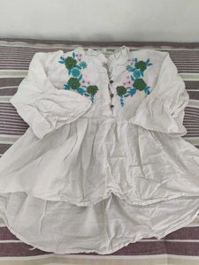 short pure cotton floral kurti