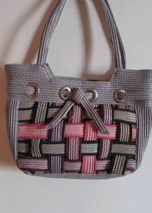 Woven Tote Bag with Drawstring Closure