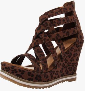 New Catwalk Brown Printed Strappy Heels