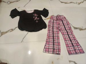 Cute Girls Outfit - Top &amp; Plaid Pants